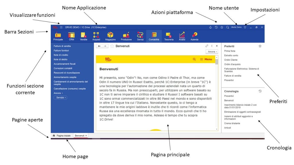 Interfaccia utente ERP