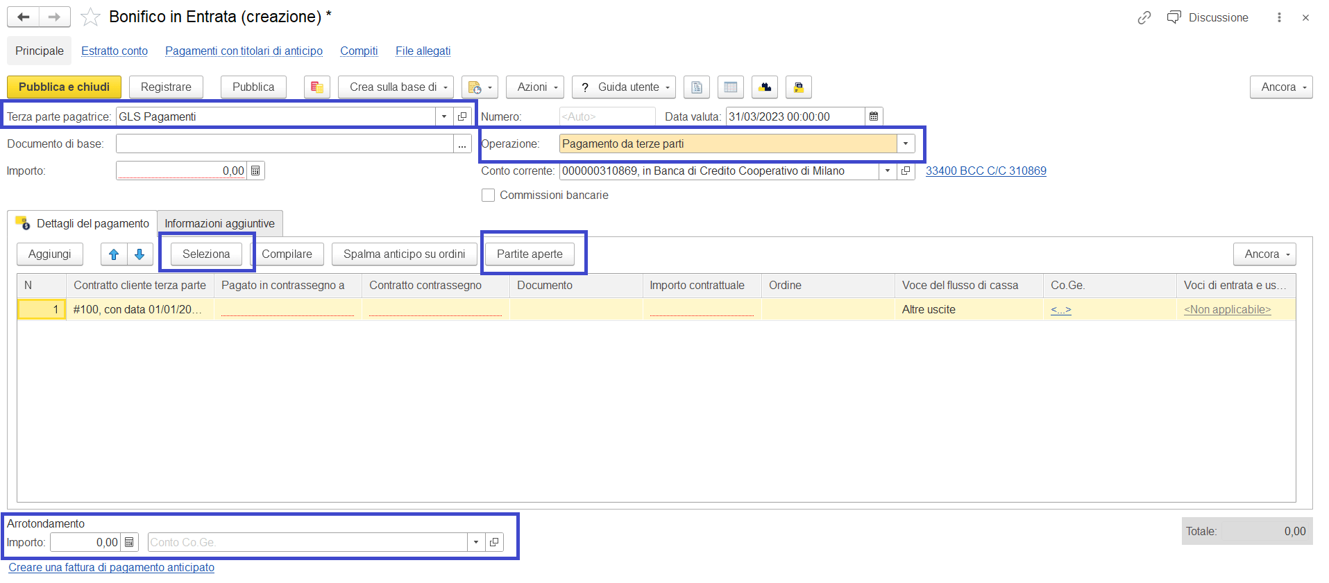 Registrare contrassegno