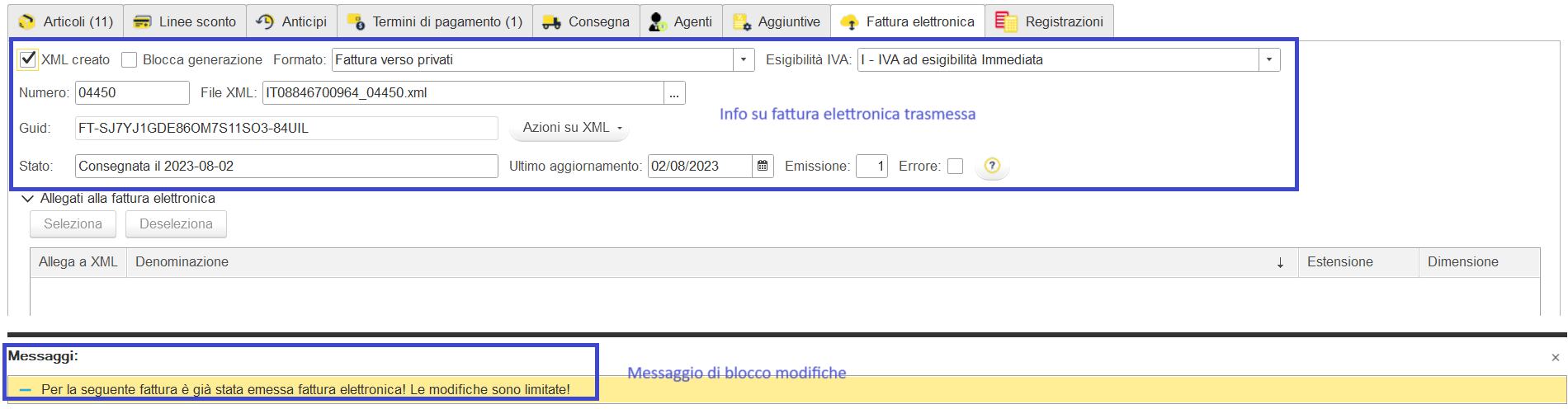 Fattura elettronica emessa